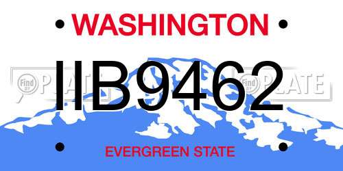IIB9462 Washington License Plate