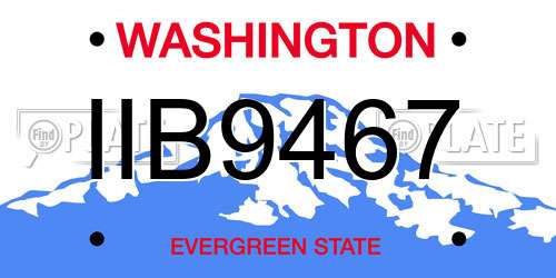 IIB9467 Washington License Plate