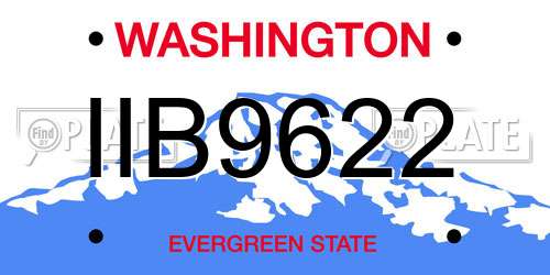 IIB9622 Washington License Plate