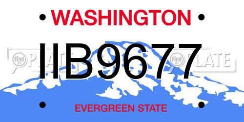 IIB9677 Washington License Plate