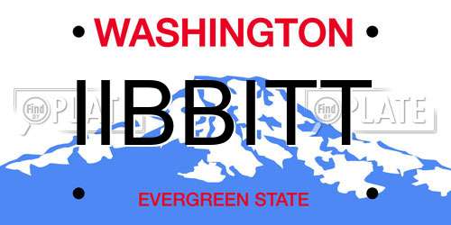 IIBBITT Washington License Plate