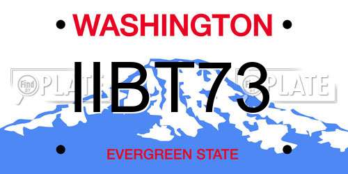 IIBT73 Washington License Plate