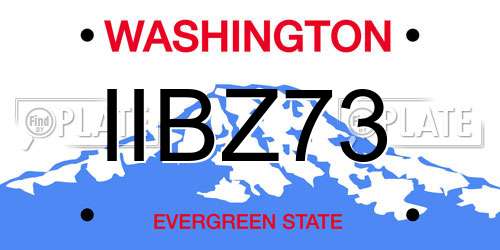 IIBZ73 Washington License Plate