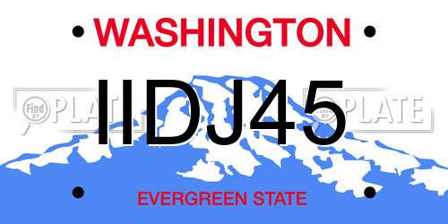 IIDJ45 Washington License Plate