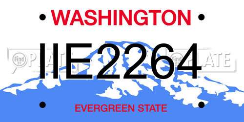 IIE2264 Washington License Plate