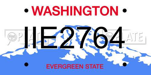 IIE2764 Washington License Plate