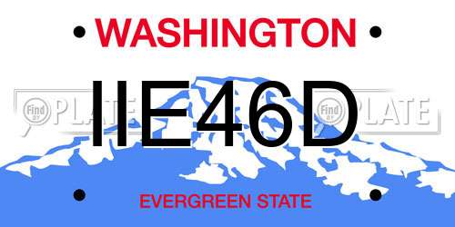 IIE46D Washington License Plate