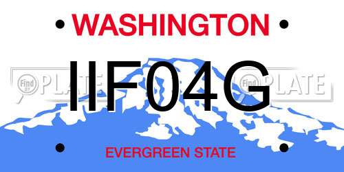 IIF04G Washington License Plate
