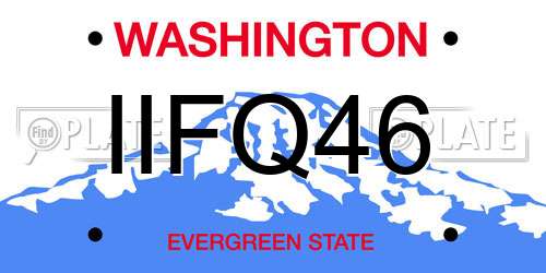 IIFQ46 Washington License Plate