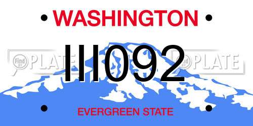 III092 Washington License Plate