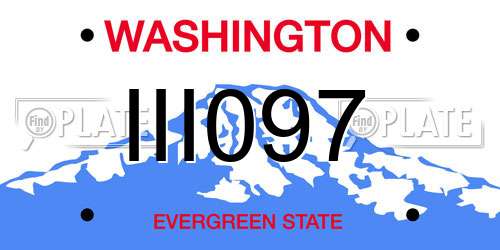 III097 Washington License Plate