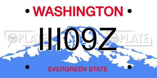 III09Z Washington License Plate