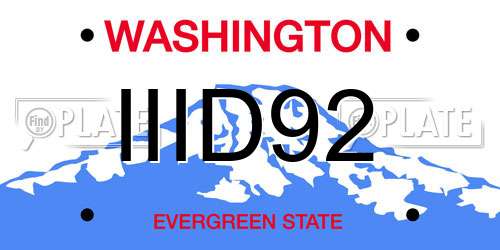 IIID92 Washington License Plate