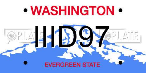 IIID97 Washington License Plate