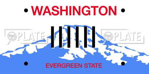 IIIIII Washington License Plate