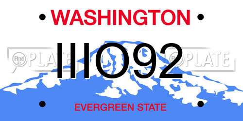 IIIO92 Washington License Plate