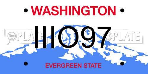 IIIO97 Washington License Plate