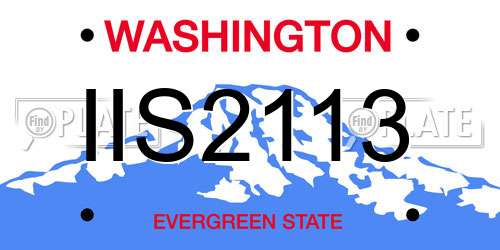 IIS2113 Washington License Plate