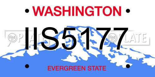 IIS5177 Washington License Plate