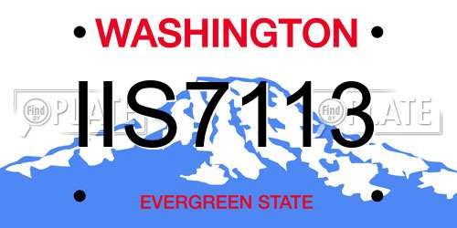 IIS7113 Washington License Plate