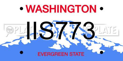 IIS773 Washington License Plate
