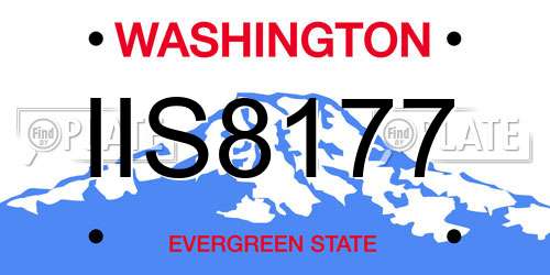IIS8177 Washington License Plate