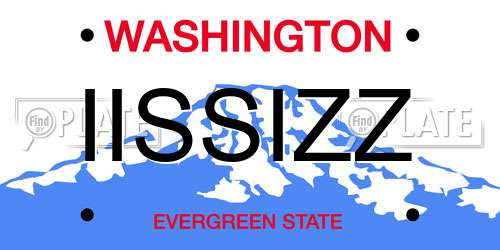 IISSIZZ Washington License Plate