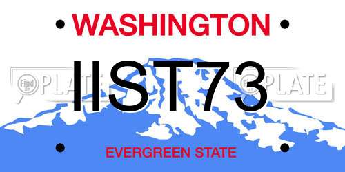 IIST73 Washington License Plate