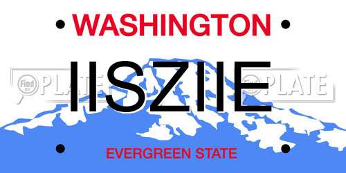 IISZIIE Washington License Plate