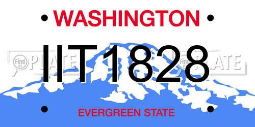 IIT1828 Washington License Plate