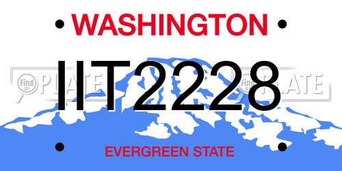 IIT2228 Washington License Plate
