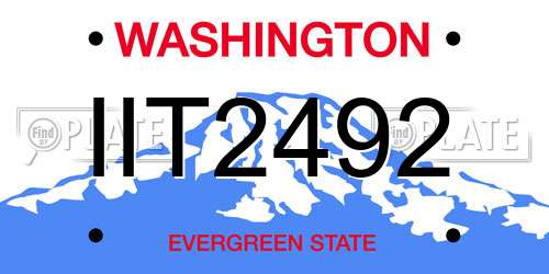 IIT2492 Washington License Plate