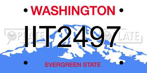 IIT2497 Washington License Plate