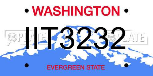IIT3232 Washington License Plate