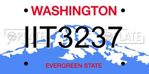 IIT3237 Washington License Plate
