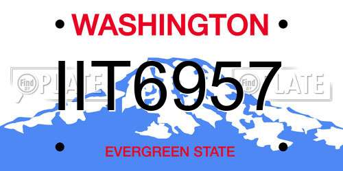 IIT6957 Washington License Plate