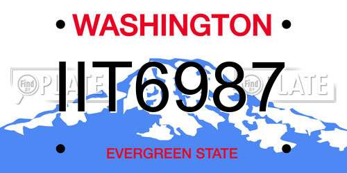 IIT6987 Washington License Plate