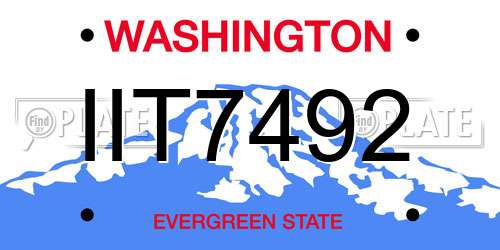 IIT7492 Washington License Plate