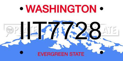 IIT7728 Washington License Plate