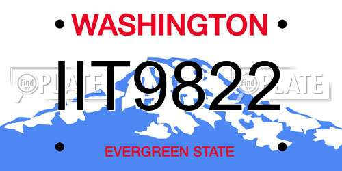 IIT9822 Washington License Plate