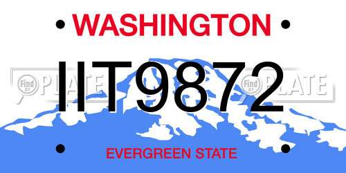 IIT9872 Washington License Plate