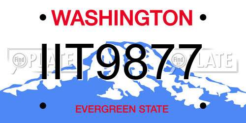 IIT9877 Washington License Plate