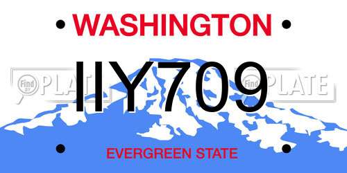 IIY709 Washington License Plate