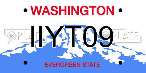 IIYT09 Washington License Plate