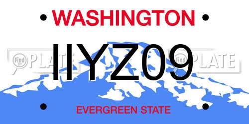 IIYZ09 Washington License Plate