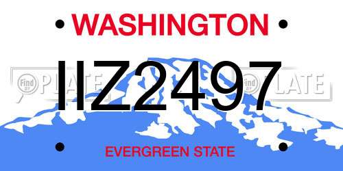 IIZ2497 Washington License Plate