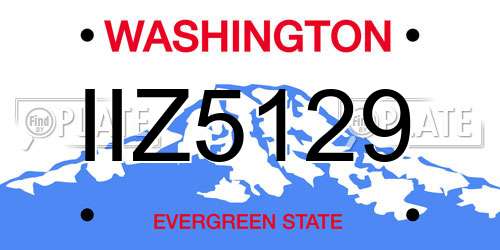 IIZ5129 Washington License Plate