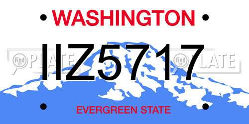 IIZ5717 Washington License Plate