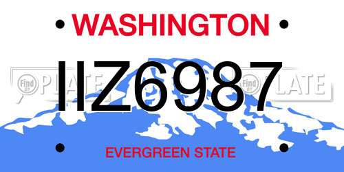 IIZ6987 Washington License Plate