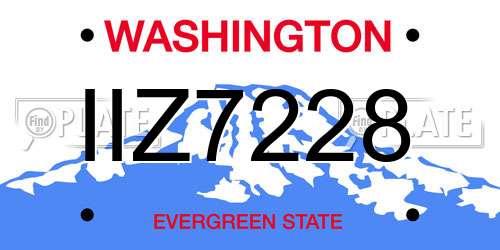 IIZ7228 Washington License Plate